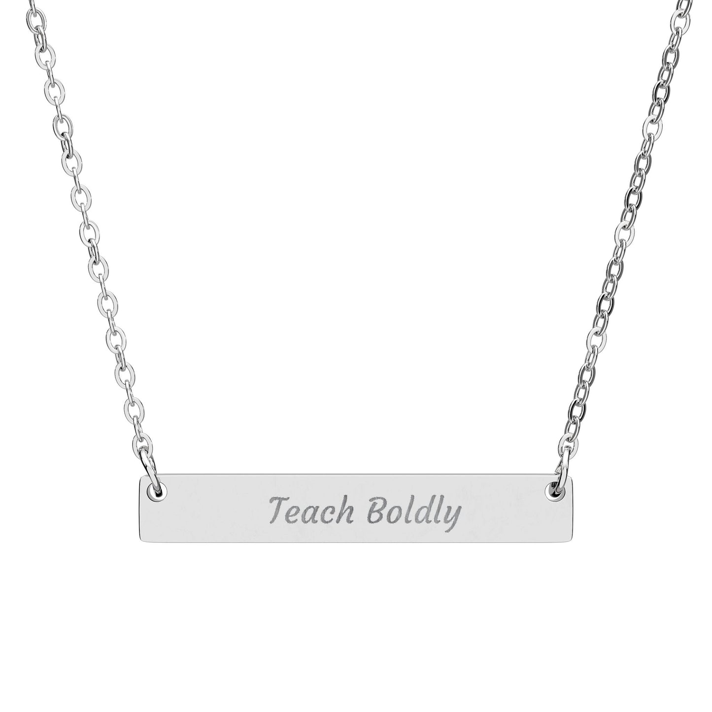 Engravable Horizontal Bar Necklace – Personalized Name Bar Pendant
