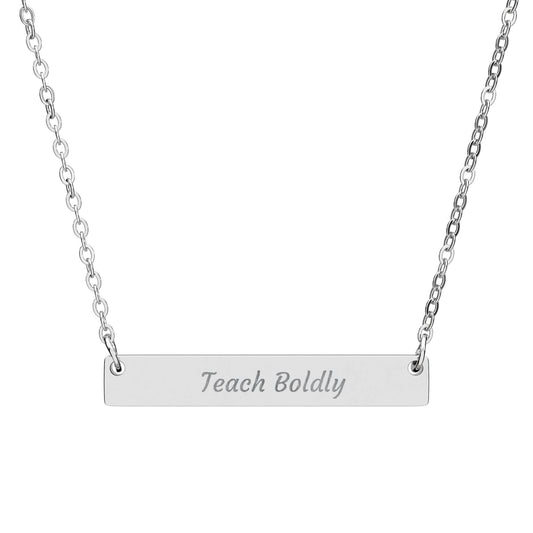 Engravable Horizontal Bar Necklace – Personalized Name Bar Pendant